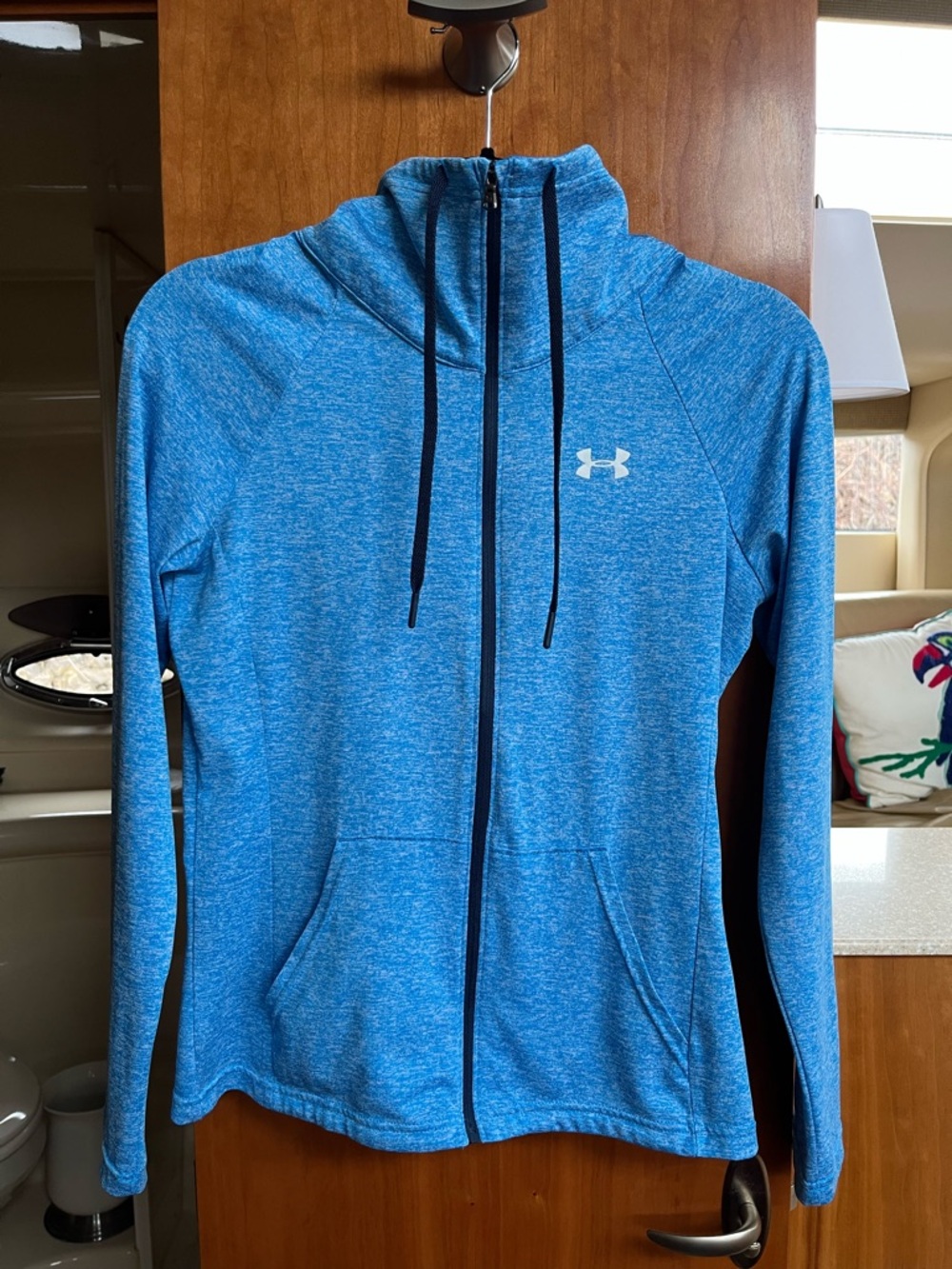 Under Armour Women’s Heathered Blue Full-Zip Hoodie Sz Small